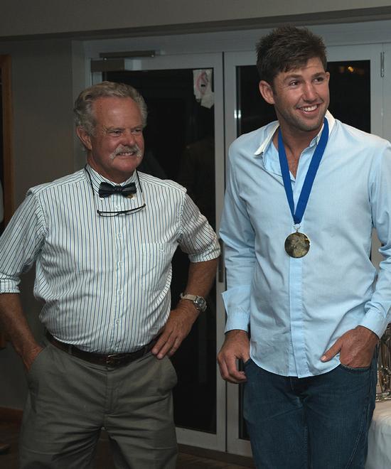 John Winning, the club president, with Seve Jarvin at last year’s Giltinan presentation © Australian 18 Footers League http://www.18footers.com.au